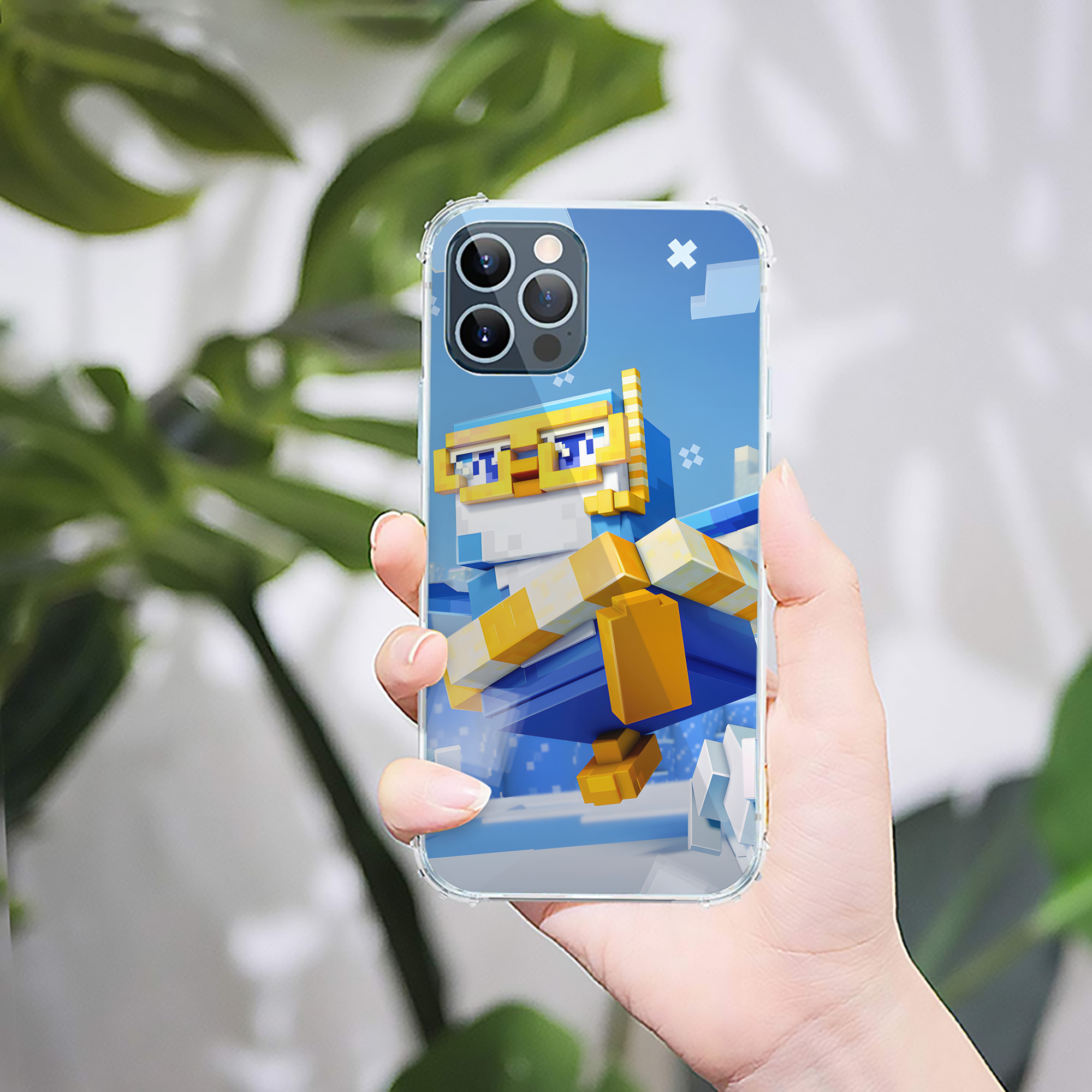 （画像用） マインクラフト ブロックの世界 Minecraft MC Block world 【iPhone 12シリーズ対応】透明スマホケース（クリアソフトケース）